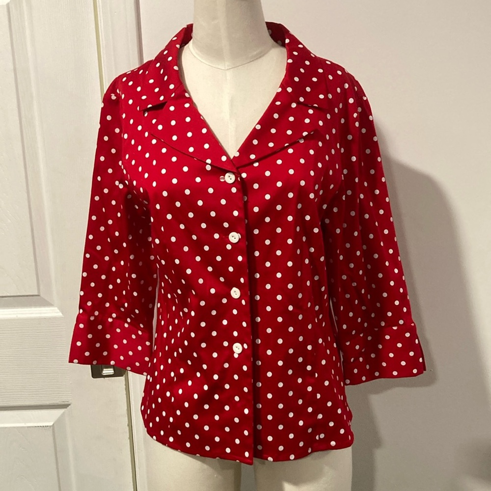 Pendleton Cotton Stretch Blouse Jacket Top M - image 1